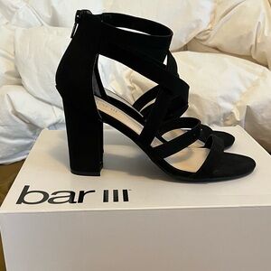 Black Suede Block Heel Sandals